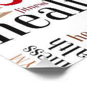 Fitness woorden perfect poster (Hoek)