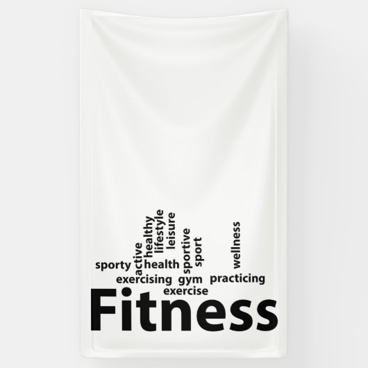 Fitness woorden spandoek (Verticaal)