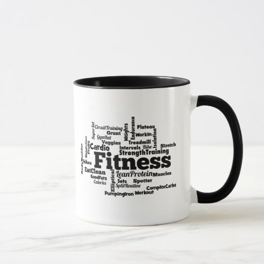 Fitness Word Cloud Mok (Rechts)