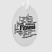 Fitness Word Cloud Ornament (voorkant)