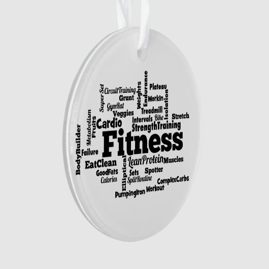 Fitness Word Cloud Ornament (voorkant)