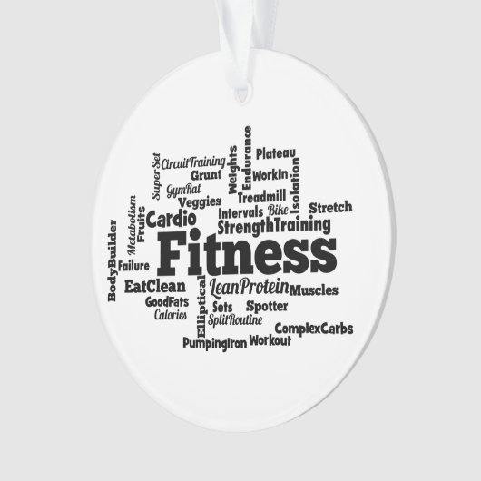 Fitness Word Cloud Ornament (voorkant)