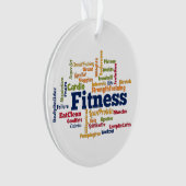 Fitness Word Cloud Ornament (voorkant)