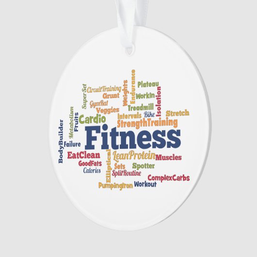 Fitness Word Cloud Ornament (voorkant)