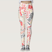 Fitness Word Cloud Red/Black ID284 Leggings (Voorkant)