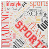 Fitness Word Cloud Red/Black ID284 Stof (Swatch)