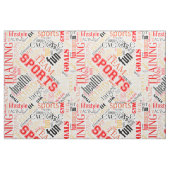 Fitness Word Cloud Red/Black ID284 Stof (Fat Quarter)
