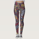 Fitness Word Cloud Red/White ID284 Leggings (Voorkant)