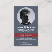 Fitness Word Logo Grijs Rood Personal Trainer Visitekaartje (Achterkant)