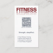 Fitness Word Logo Grijs Rood Personal Trainer Visitekaartje (Voorkant)