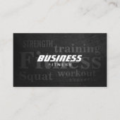 Fitness Words Grunge Metal Personal Trainer Visitekaartje (Voorkant)