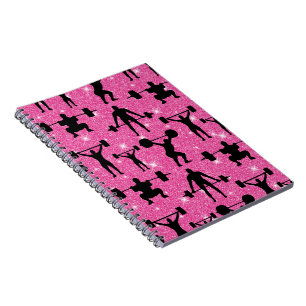 Fitness Workout Gym Sport Roze Glitter Notitieboek