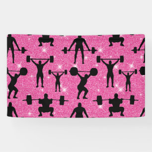 Fitness Workout Gym Sport Roze Glitter Spandoek