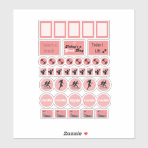 Fitness Workouts Gym Dagen Planner Pagina Stickers