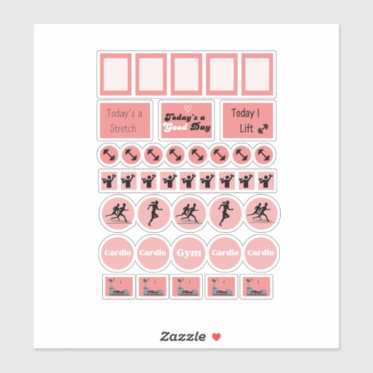 Fitness Workouts Gym Dagen Planner Pagina Stickers (Vel)