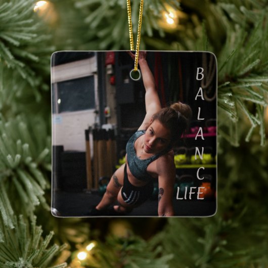 Fitness Yoga Balans Leven Keramisch Ornament (Boom)