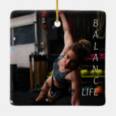 Fitness Yoga Balans Leven Keramisch Ornament (Achterkant)