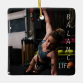 Fitness Yoga Balans Leven Keramisch Ornament (Voorkant)