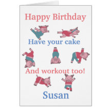 Fitness yoga Birthday Card