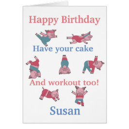 Fitness yoga Birthday Card