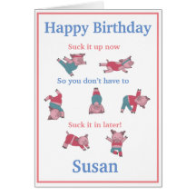 Fitness yoga Birthday Card
