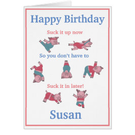 Fitness yoga Birthday Card