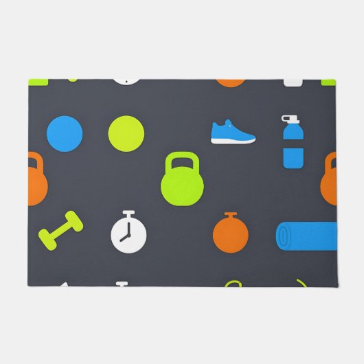 Fitnessapparatuur Workout Patroon Deurmat (Voorkant)