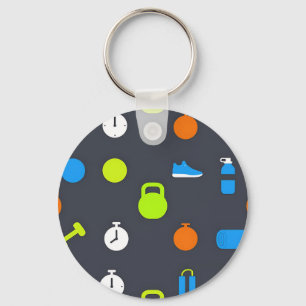Fitnessapparatuur Workout Patroon Sleutelhanger