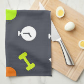 Fitnessapparatuur Workout Patroon Theedoek (Quarter Fold)