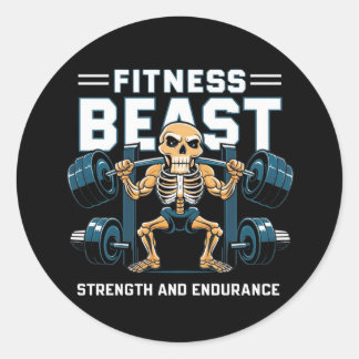 fitnessbeest ronde sticker