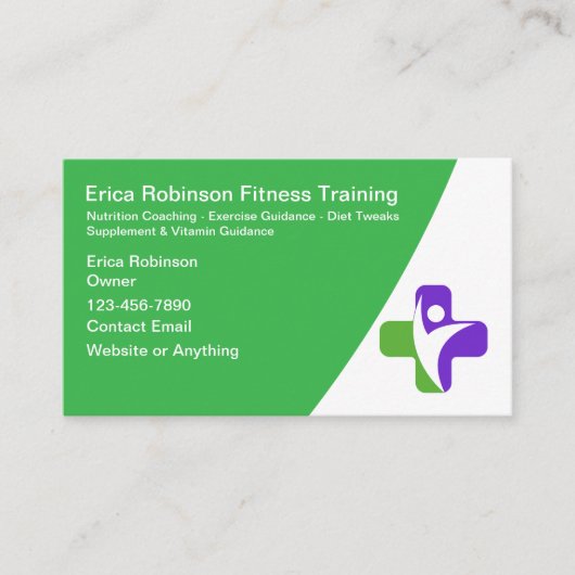 Fitnesscoach en training van moderne Visitekaartje (Voorkant)