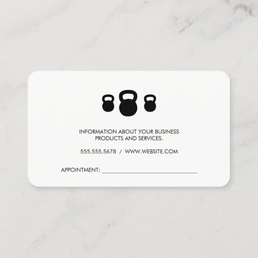 Fitnesscoach | Persoonlijke Trainer Afsprakenkaartje (Achterkant)