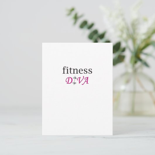fitnessdiva briefkaart (Staand voorkant)