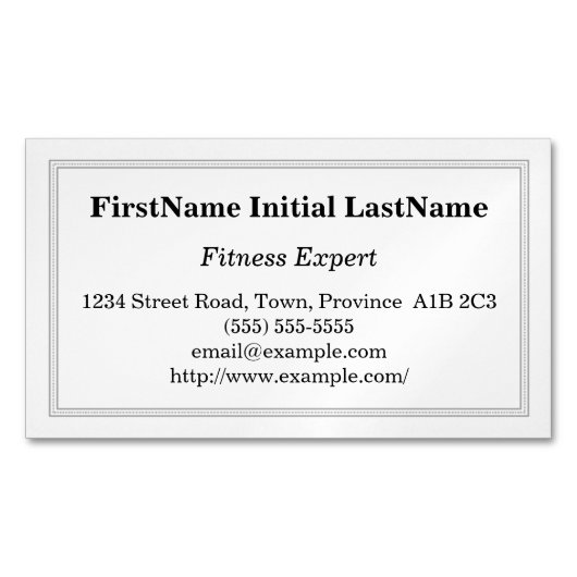 fitnessexpert magnetisch Visitekaartje (Voorkant)