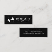 Fitnessgewicht zwarte onderdruk mini visitekaartje (Voorkant / Achterkant)