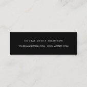 Fitnessgewicht zwarte onderdruk mini visitekaartje (Achterkant)