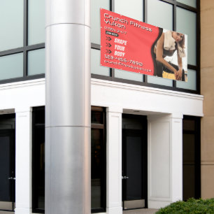 Fitnessgym Vrouw Model Zalm Zwart Aanpassen Spandoek