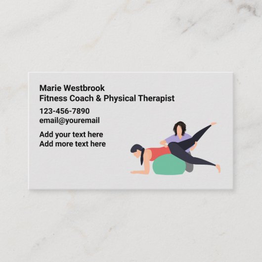 fitnesslak en fysiek therapistisch Visitekaartje (Voorkant)