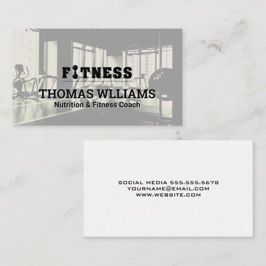 Fitnesslogo | Gym Achtergrond | Persoonlijke Train Visitekaartje (Voorkant / Achterkant)
