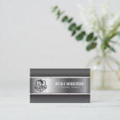 Fitnesslogo | Metallic Industriële Visitekaart Visitekaartje (Staand voorkant)