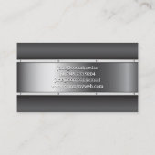 Fitnesslogo | Metallic Industriële Visitekaart Visitekaartje (Achterkant)