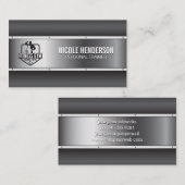 Fitnesslogo | Metallic Industriële Visitekaartje (Voorkant / Achterkant)