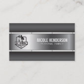 Fitnesslogo | Metallic Industriële Visitekaartje (Voorkant)