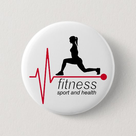 Fitnessmeisje Ronde Button 5,7 Cm (Voorkant)