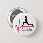 Fitnessmeisje Ronde Button 5,7 Cm (Voorkant /achterkant)