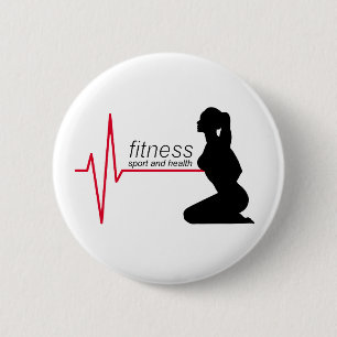 Fitnessmeisje Ronde Button 5,7 Cm