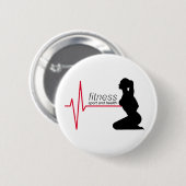 Fitnessmeisje Ronde Button 5,7 Cm (Voorkant /achterkant)