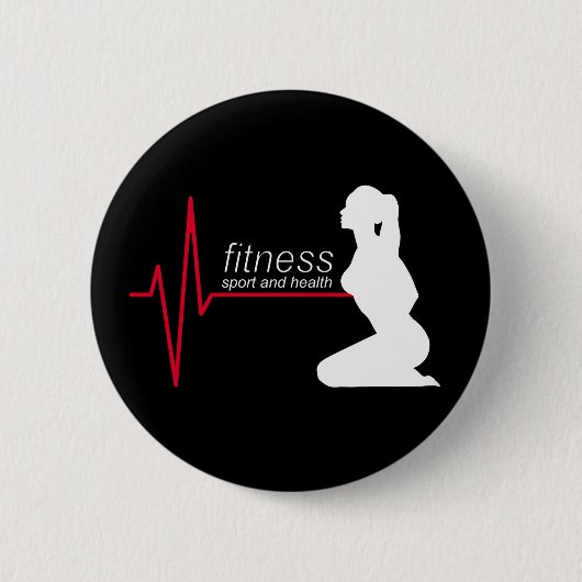 Fitnessmeisje Ronde Button 5,7 Cm (Voorkant)