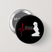 Fitnessmeisje Ronde Button 5,7 Cm (Voorkant /achterkant)