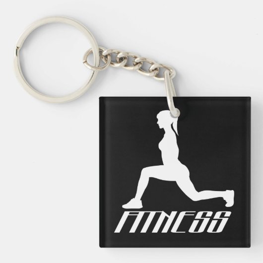 Fitnessmeisje Sleutelhanger (Voorkant)